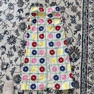 Zara embroidered midi skirt